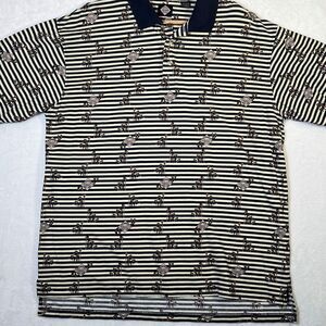 Tabasco‎ vintage retro Golf Polo Shirt Allover Print-Men XL